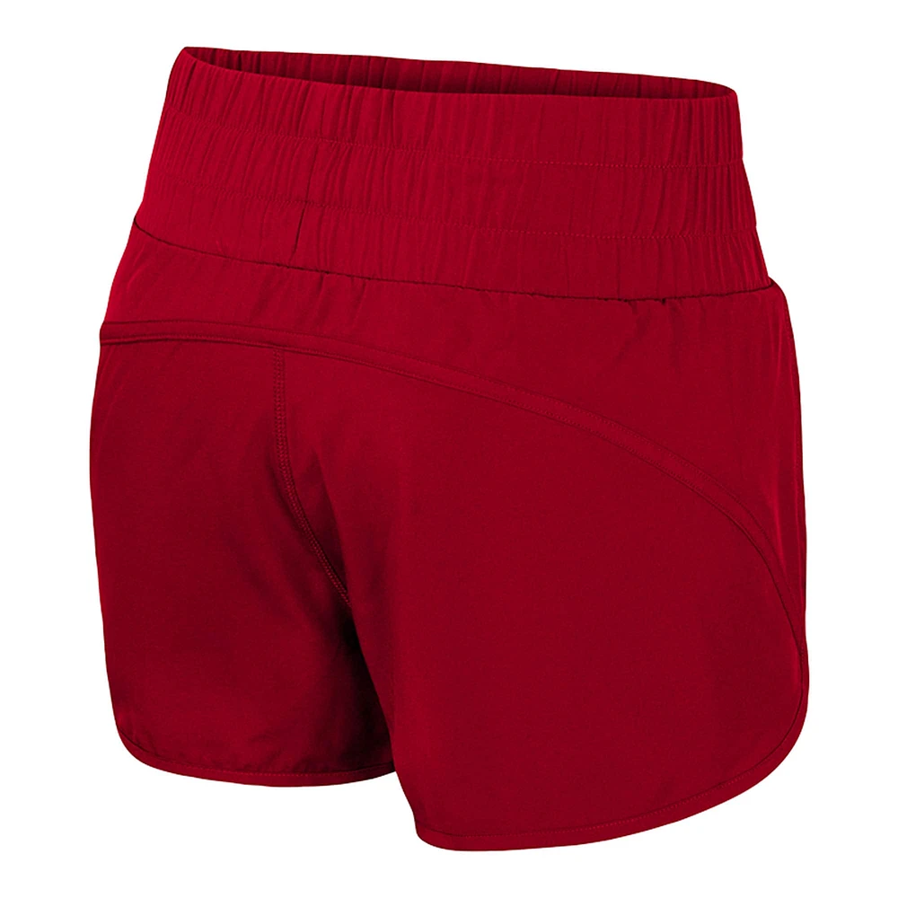 Women's Colosseum Scarlet Ohio State Buckeyes Stop By Smocked High Waist Shorts