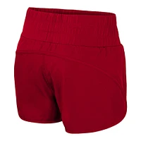 Women's Colosseum Scarlet Ohio State Buckeyes Stop By Smocked High Waist Shorts