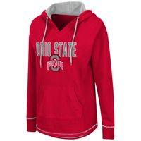 Women's Colosseum Scarlet Ohio State Buckeyes Tunic Pullover Hoodie