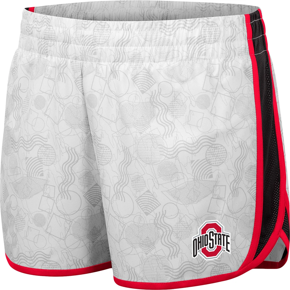 Short Colosseum blanc Ohio State Buckeyes The Plastics Geo Print pour femme