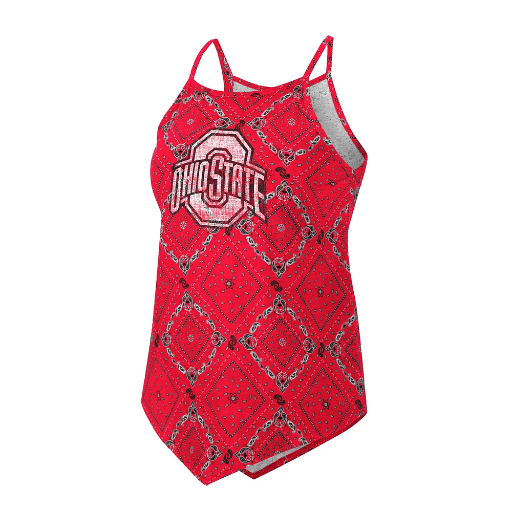 Women's Colosseum x Wrangler Scarlet Ohio State Buckeyes Bandana Tank Top