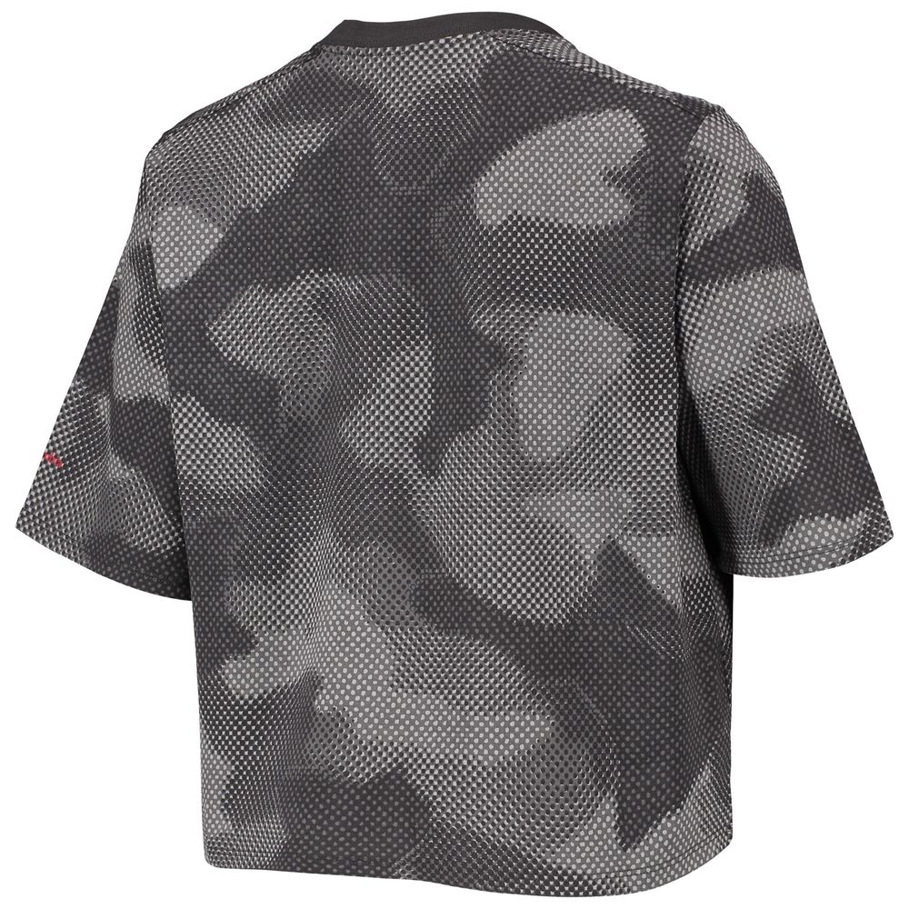 Women's Columbia Gray/Black Ohio State Buckeyes Park Camo Boxy T-Shirt