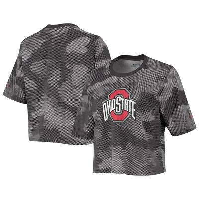 Women's Columbia Gray/Black Ohio State Buckeyes Park Camo Boxy T-Shirt