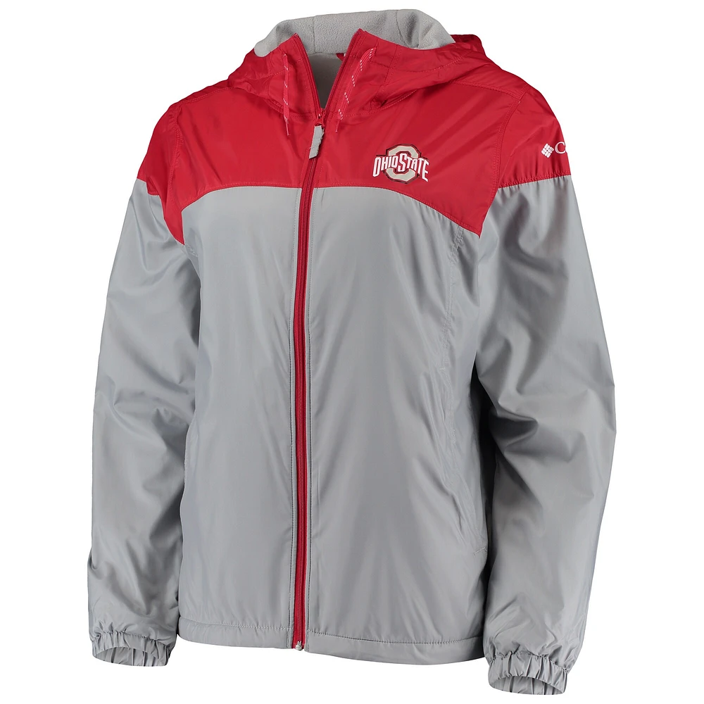 Veste à capuche Columbia Scarlet/Grey Ohio State Buckeyes pour femme