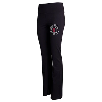 Women's Concepts Sport Black Ohio State Buckeyes Enclave Tri-Blend Flared Leggings