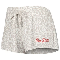 Women's Concepts Sport  Cream Ohio State Buckeyes Montana T-Shirt & Shorts Sleep Set