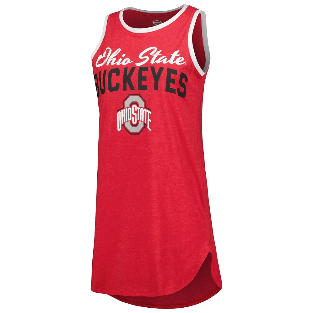 Chemise de nuit pour femme Concepts Sport Heather Scarlet Ohio State Buckeyes