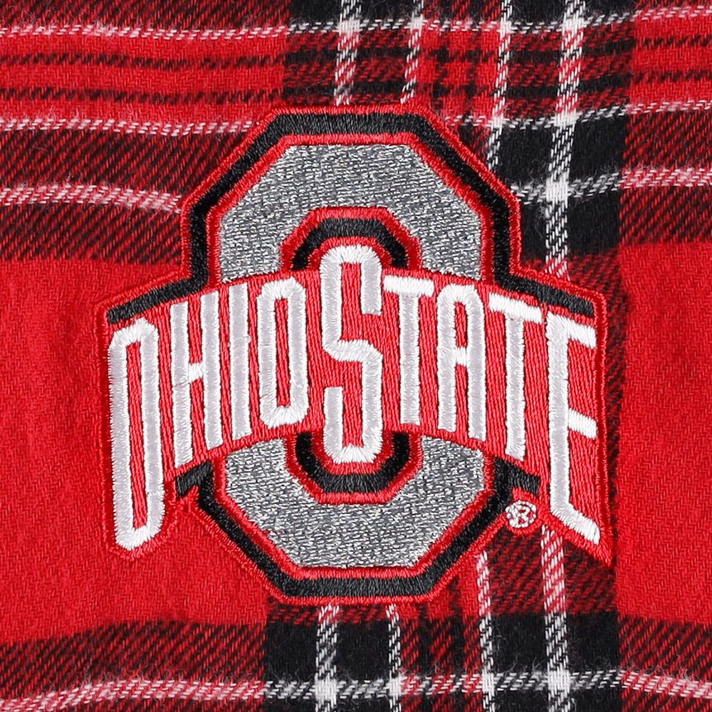 Women's Concepts Sport Scarlet/Black Ohio State Buckeyes Badge T-Shirt & Flannel Pants Sleep Set