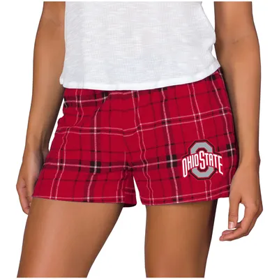 Ohio State Buckeyes Concepts Sport Women's Ultimate Flannel Sleep Shorts - Scarlet/Black