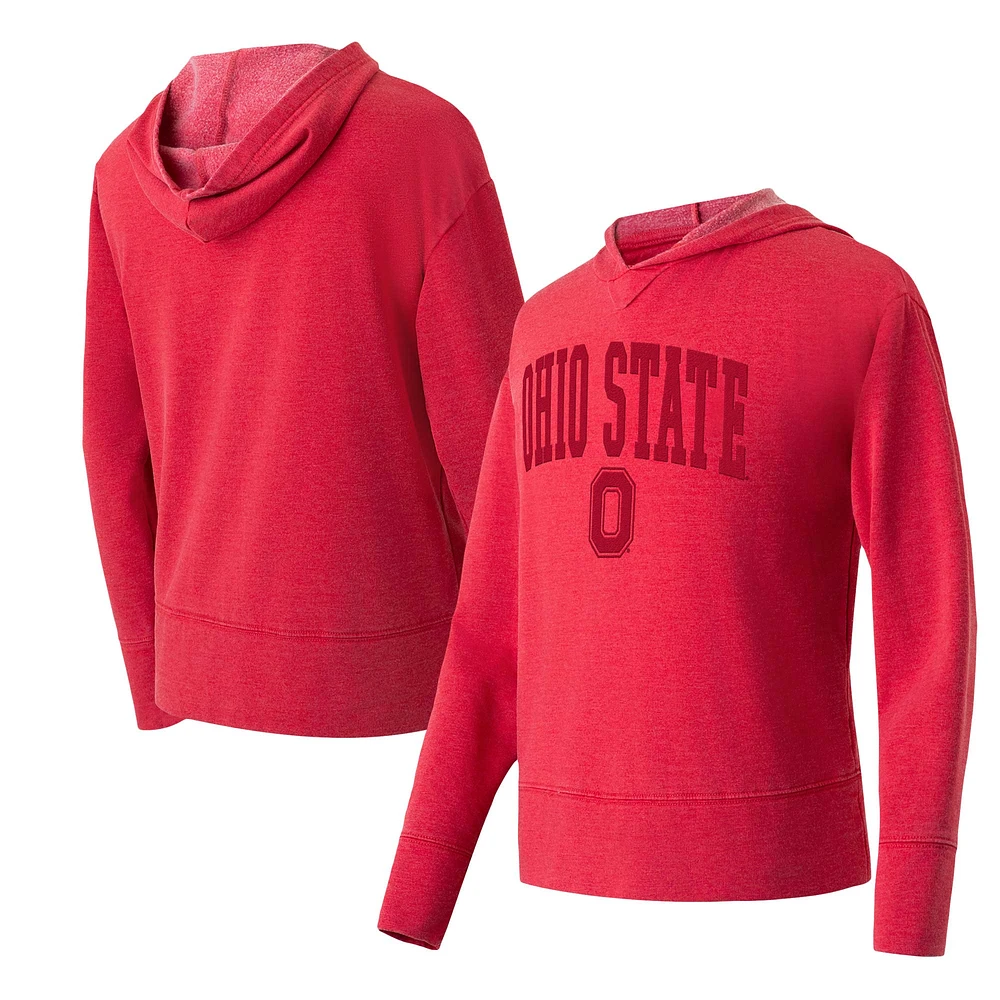 Concepts Sport Scarlet Ohio State Buckeyes Volley T-shirt à capuche manches longues pour femme