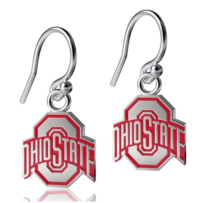 Ohio State Buckeyes Dayna Designs Women's Silver Enamel Dangle Earrings