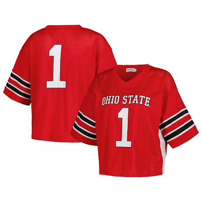 Maillot de football court à la mode pour femmes, establishment & Co. #1 Scarlet Ohio State Buckeyes