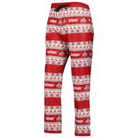 Women's FOCO Scarlet Ohio State Buckeyes Ugly Long Sleeve T-Shirt & Pajama Pants Sleep Set