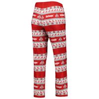 Women's FOCO Scarlet Ohio State Buckeyes Ugly Long Sleeve T-Shirt & Pajama Pants Sleep Set