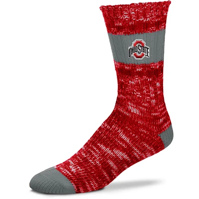 Ohio State Buckeyes For Bare Feet Women's Alpine Stripes Crew Socks