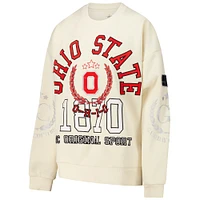 Women's Gameday Couture Cream Ohio State Buckeyes Slay Pullover Sweatshirt