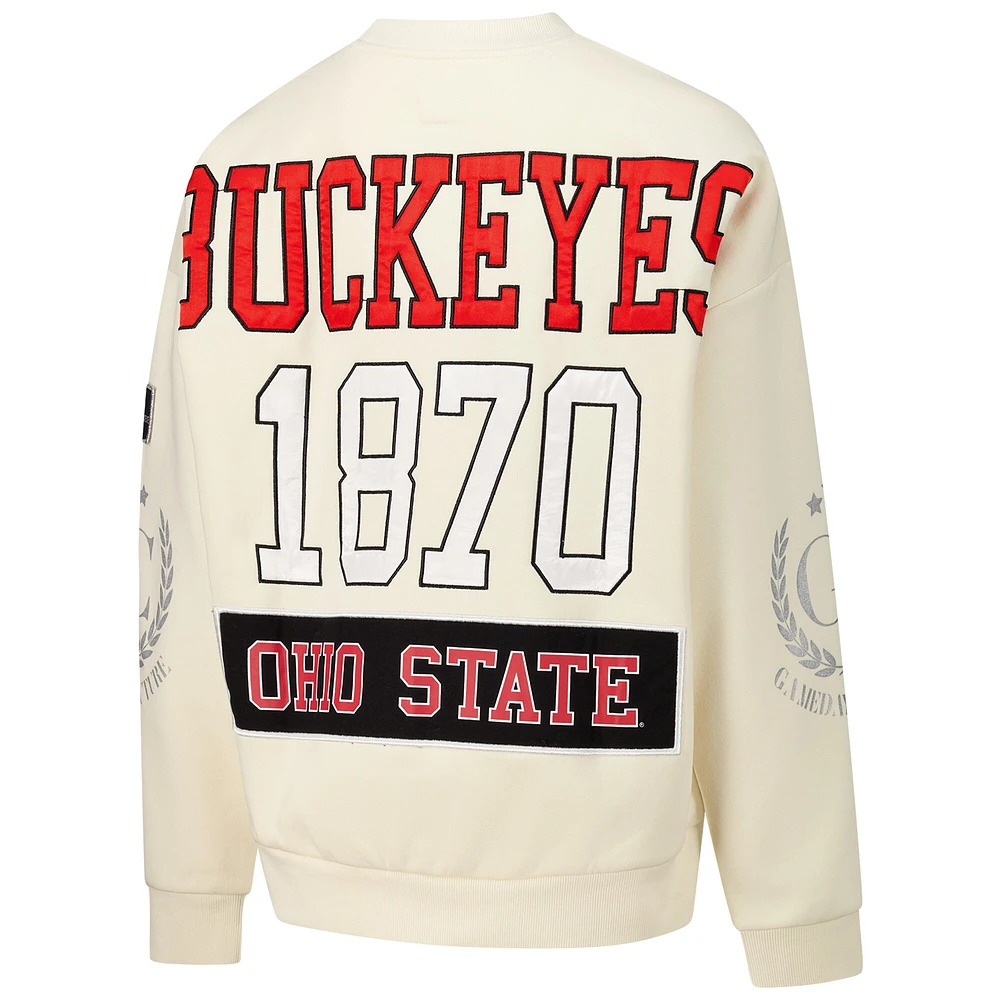 Women's Gameday Couture Cream Ohio State Buckeyes Slay Pullover Sweatshirt