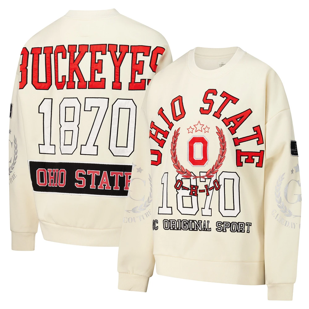 Sweat-shirt à enfiler Slay pour femme Gameday Couture crème Ohio State Buckeyes