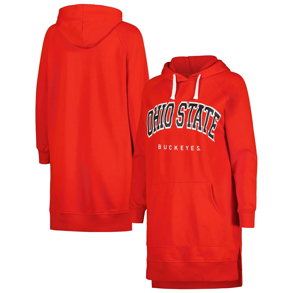 Robe sweat-shirt a capuche Gameday Couture Scarlet Ohio State Buckeyes Take Knee Raglan pour femmes