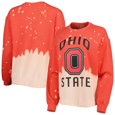 Gameday Couture Scarlet Ohio State Buckeyes Twice As Nice Délavé Dip-Dye Pull à manches longues pour femme