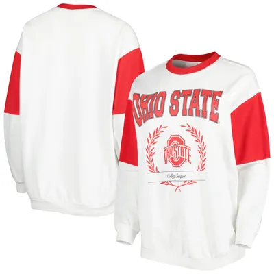Ohio State Buckeyes Gameday Couture Women's It's A Vibe Dolman Pullover Sweatshirt - White