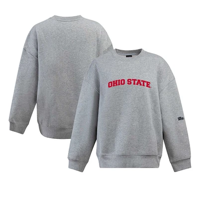 Sweat-shirt à capuche Heather Gray Ohio State Buckeyes Offside pour femme Hype and Vice