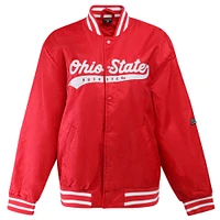 Women's Hype and Vice Scarlet Ohio State Buckeyes A-Game Varsity Full-Snap Jacket