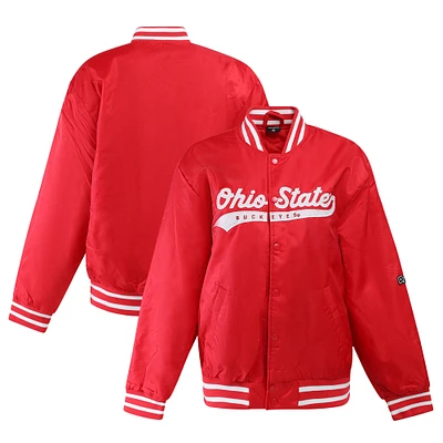 Veste à boutons-pression intégrale A-Game Varsity des Ohio State Buckeyes Scarlet pour femme