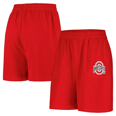 Women's Hype and Vice Scarlet Ohio State Buckeyes Pocket Hit Grand Slam Waffle Shorts