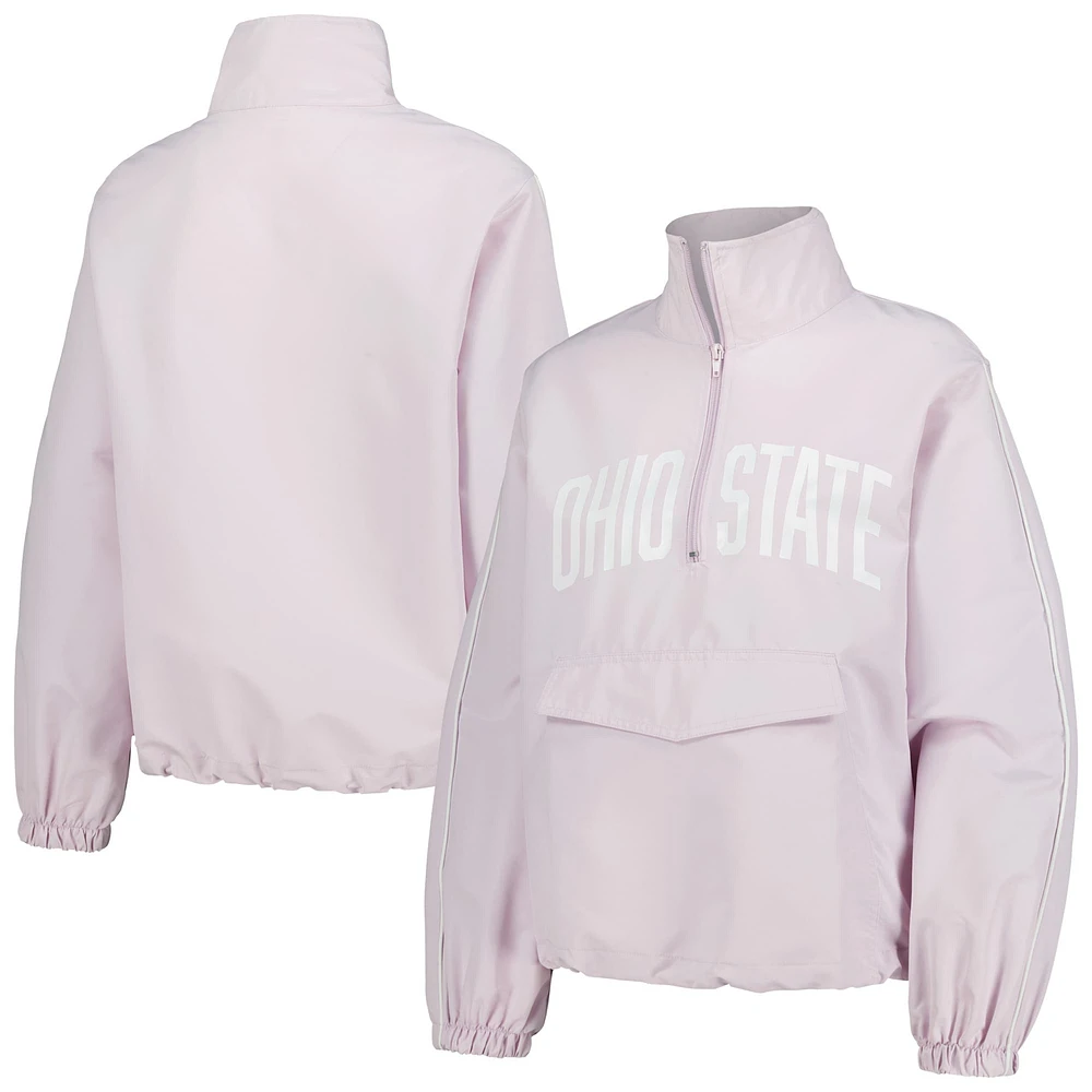 Women's Lusso Lavender Ohio State Buckeyes Parker Quarter-Zip Rain Tech Jacket