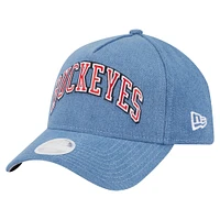 Women's New Era Denim Ohio State Buckeyes A-Frame 9FORTY Adjustable Hat