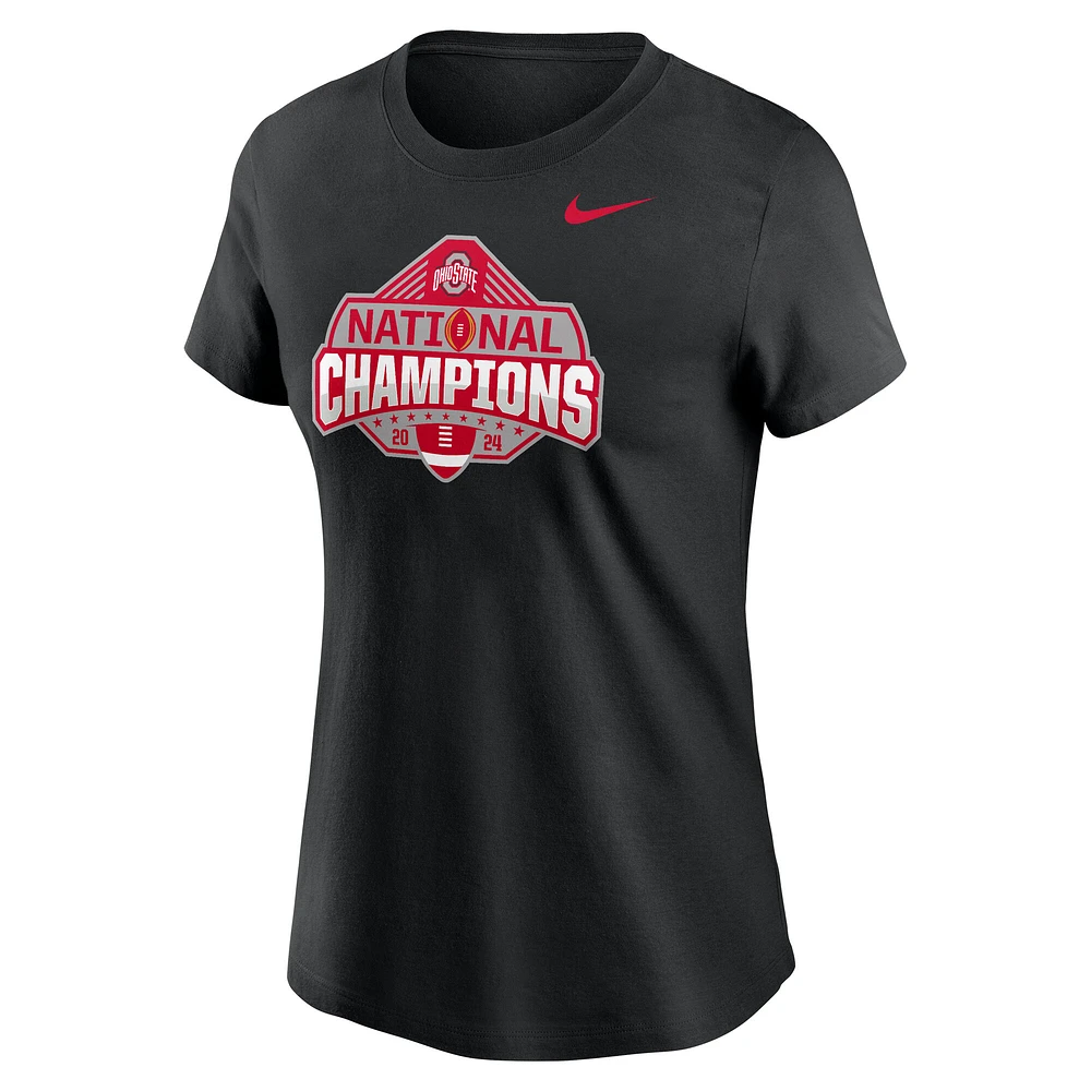 Women's Nike  Black Ohio State Buckeyes College Football Playoff 2024 National Champions Official Logo T-Shirt