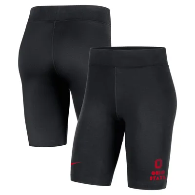 Ohio State Buckeyes Nike Women's Essential Tri-Blend Bike Shorts - Black