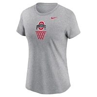 T-shirt Nike Heather Grey Ohio State Buckeyes Offensive Rebound pour femme