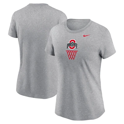 T-shirt Nike Heather Grey Ohio State Buckeyes Offensive Rebound pour femme