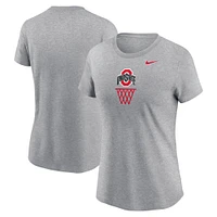 T-shirt Nike Heather Grey Ohio State Buckeyes Offensive Rebound pour femme