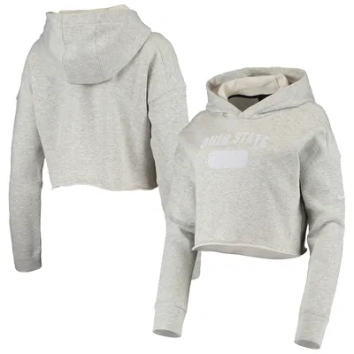 Ohio State Buckeyes Nike Women's Story Cropped Pullover Hoodie - Heathered Gray