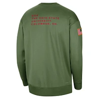 Sweat à capuche pour femme Nike Olive Ohio State Buckeyes Military Collection All-Time Performance Crew