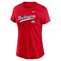 Women's Nike Scarlet Ohio State Buckeyes Local Script T-Shirt