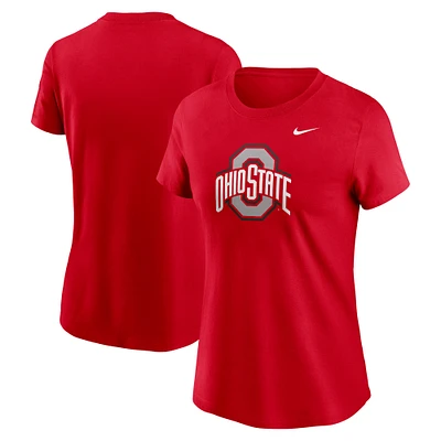 T-shirt Nike Scarlet Ohio State Buckeyes Primetime Logo pour femme