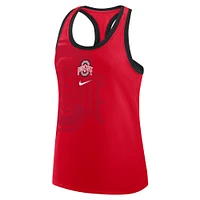 Women's Nike Scarlet Ohio State Buckeyes Primetime Racerback Tri-Blend Tank Top