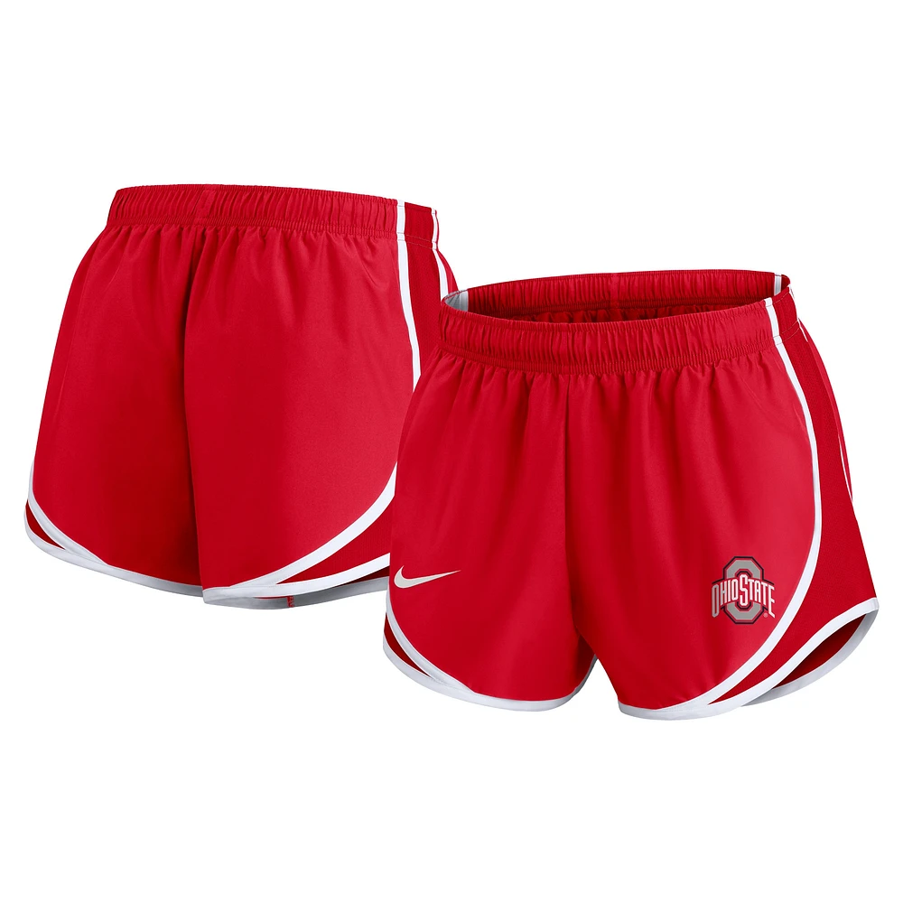 Short Nike Scarlet Ohio State Buckeyes Primetime Tempo Performance pour femme