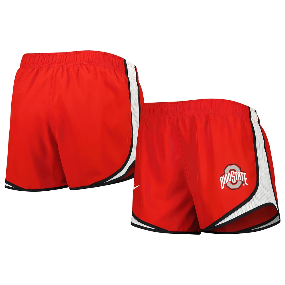 Short de performance Nike Scarlet Ohio State Buckeyes Tempo pour femme