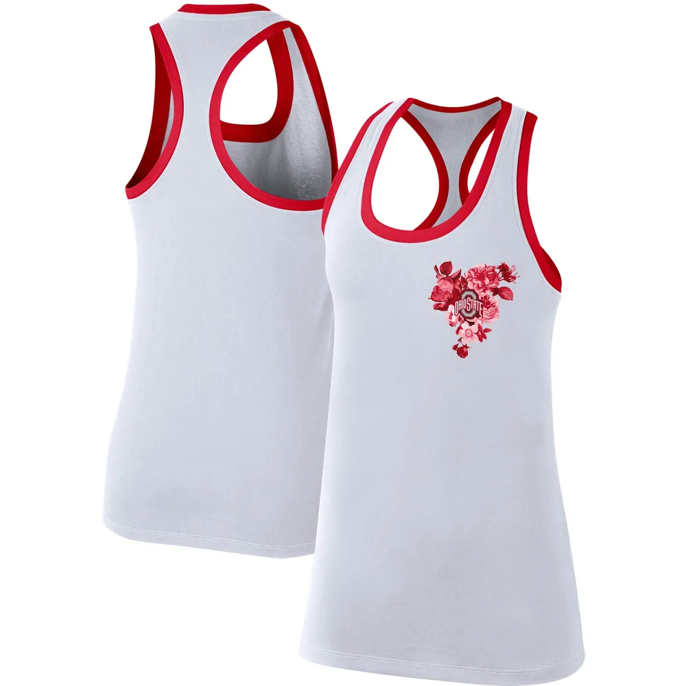 State Buckeyes Nike Floral Racerback Tank Top - White/Red | Green Tree Mall