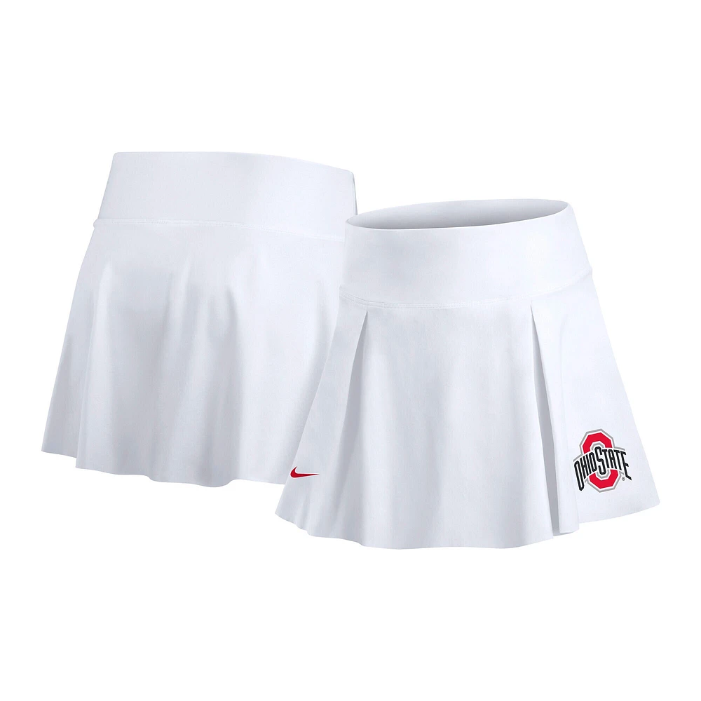 Women's Nike White Ohio State Buckeyes Club Performance Tennis Skirt with Shorts