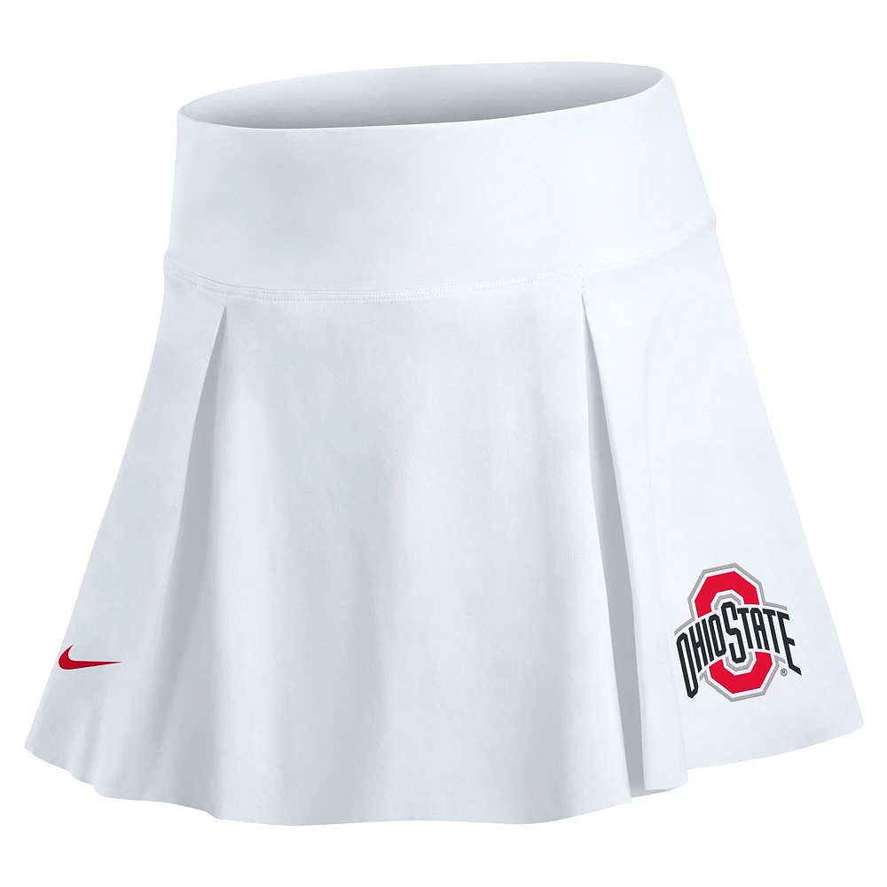 Women's Nike White Ohio State Buckeyes Club Performance Tennis Skirt with Shorts