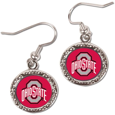 Boucles d'oreilles pendantes rondes Ohio State Buckeyes WinCraft pour femme