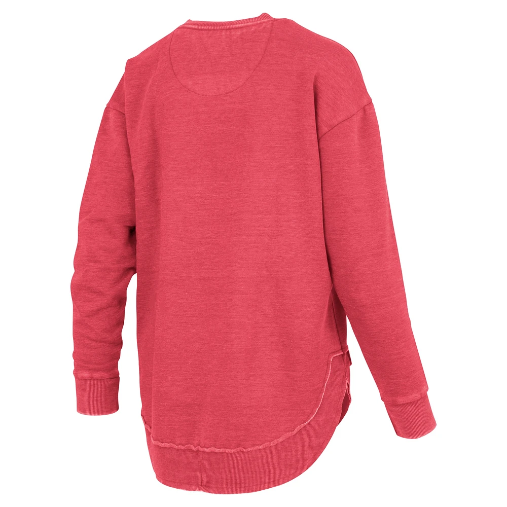 Sweat-shirt à col en V Westin Poncho pour femme Pressbox Scarlet Ohio State Buckeyes