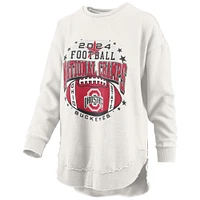 Women's Pressbox  White Ohio State Buckeyes College Football Playoff 2024 National Champions Bright Star Melange Sweatshirt