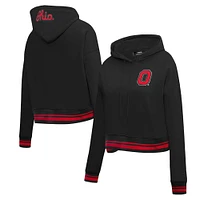 Sweat à capuche court Pro Standard noir Ohio State Buckeyes pour femmes